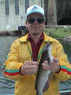 Chris Raker with his first Catfish; Inks Lake, TX